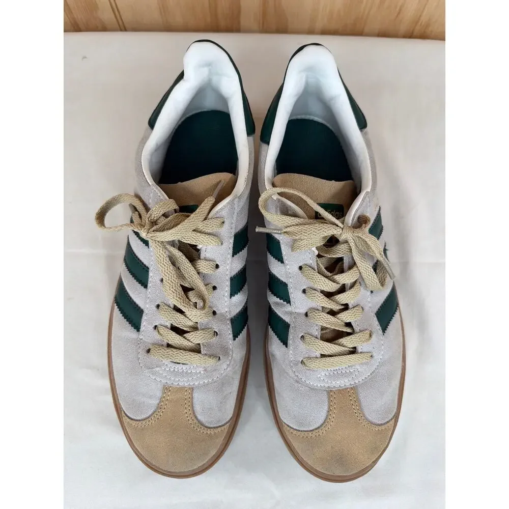 Adidas Gazelle Bold Platform Sneakers Cream Tan Green Women 8.5 Streetwear Retro
